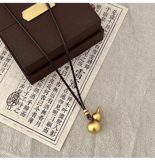 【纯银葫芦吊坠项链】敦煌福泽福禄相伴葫芦实心吊坠 编织绳新款轻奢福禄安康吊坠百搭 商品图4