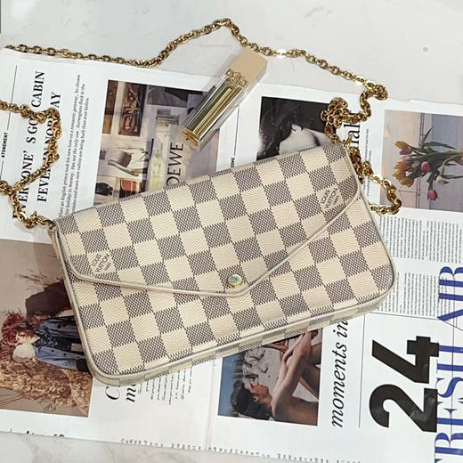 LV 白棋盘格 三合一 链条包 商品图0
