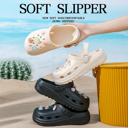 软底洞洞鞋女外穿2025夏沙滩鞋eva防滑踩屎感平底凉鞋男 商品图2