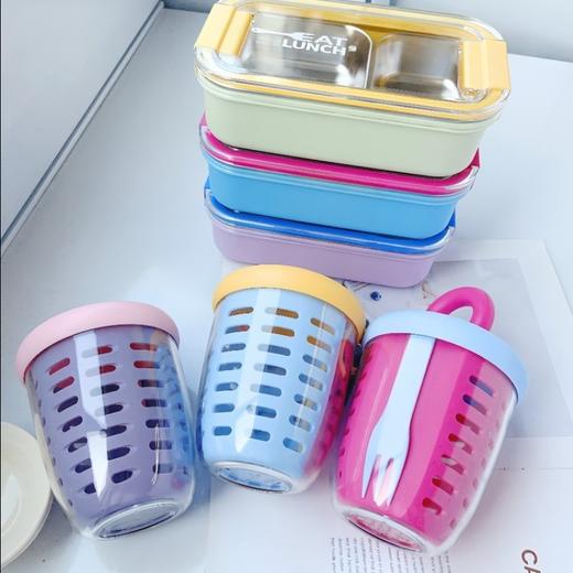 yispot易铂304不锈钢分格餐盒+水果杯组合 商品图9