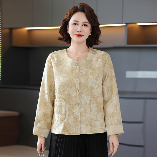 FW 8036洋气外套提花气质中式短款显瘦上衣 商品图3