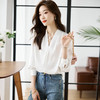 【预售3天】PY-高级感简约衬衫女春季气质V领轻熟风通勤醋酸缎面雪纺衫上衣&5732 商品缩略图1