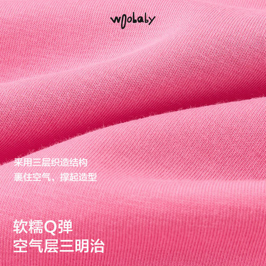 【woobaby】儿童轻盈空气层卫衣裙25秋新品网纱连衣裙女童公主裙长袖 商品图3