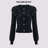 MAXRIENY精致复古感蕾丝领收腰套头针织衫24冬新款修身显瘦上衣女(货号:MS85SW774) 商品缩略图0