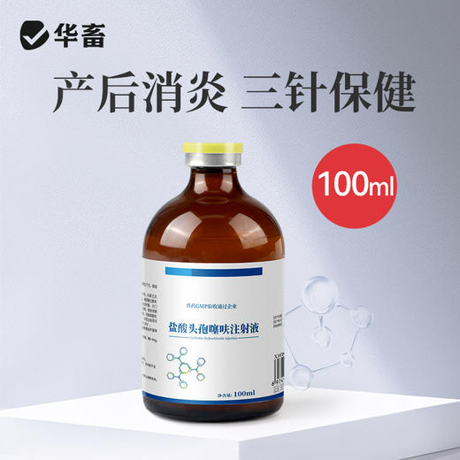 华畜盐酸头孢噻呋注射液100ml  混合感染产后消炎三针保健 商品图0