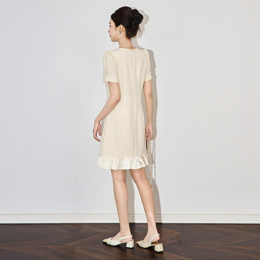 重工钉珠花直筒裙法式高级感静奢连衣裙WLZD2502508 商品图1