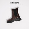 lost in echo2025早秋新款布洛克碎石底牛皮厚底增高短靴切尔西靴 商品缩略图0
