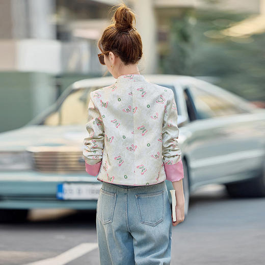 新中式洋气百搭时尚上衣2025秋装新款小个子短款盘扣国风外套HR-SYY2618 商品图3