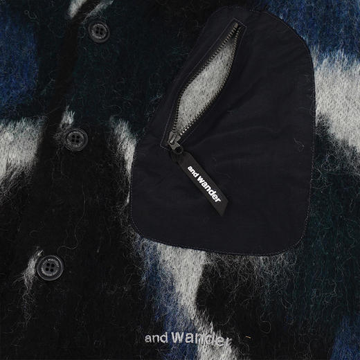 and wander mix color shaggy 男女拼色马海毛羊毛混纺开衫毛衣 商品图2