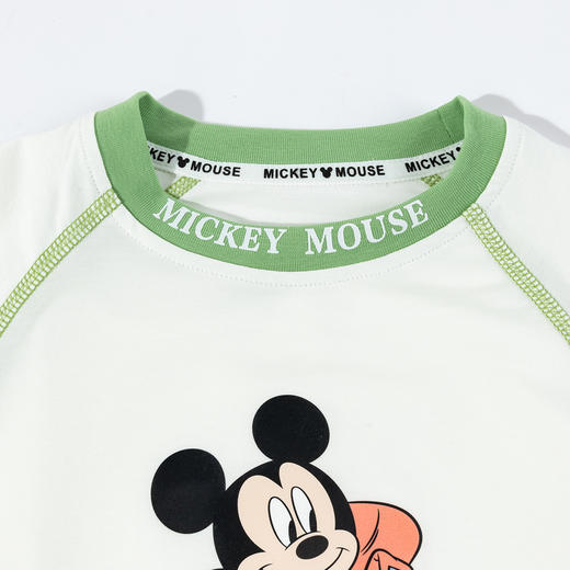 迪士尼米奇撞色插肩袖T恤25春秋新款男童亲肤棉弹上衣打底衫XD1ES023 商品图4