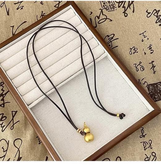 【纯银葫芦吊坠项链】敦煌福泽福禄相伴葫芦实心吊坠 编织绳新款轻奢福禄安康吊坠百搭 商品图6