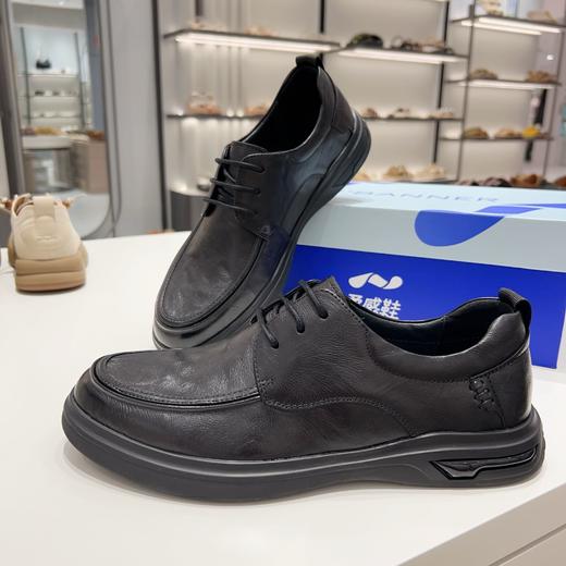 【云粉节】BF楼千百度男鞋皮鞋2025秋专柜新款休闲系带真皮舒适A25470391吊牌价1099活动价879 商品图0