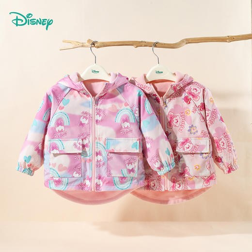 迪士尼秋冬新款加绒舒适户外外套连帽防风保暖露营风衣ZD3ES021 商品图5