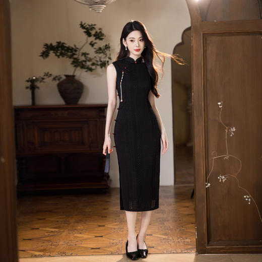 MYJ 中式国风旗袍气质复古改良款修身日常可穿连衣裙 商品图2