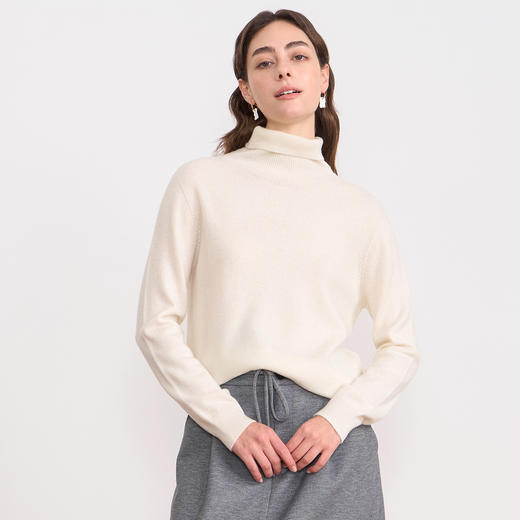 EITIE爱特爱半高领针织衫羊毛打底衫宽松保暖毛衣2025秋冬新款针织衫D2501901 商品图4