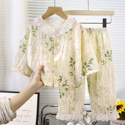 【儿童春秋长袖薄款家居服】巴比童装睡衣儿童春秋夏长袖薄款家居服女孩宝宝时光棉韩版空调服套装 商品图7