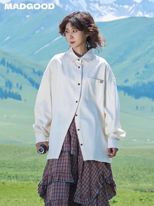 马得工地/MDGDCS13679/不规则门襟长袖衬衫 商品图1