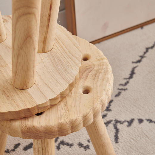 Trees&wind饼干实木小凳|橡胶实木天然原木色，承重稳稳当当 ！ 商品图10