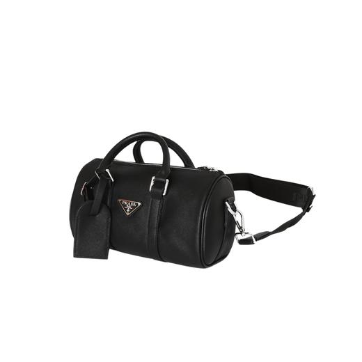 涂珐琅金属三角形徽标 单肩斜挎手提包 女款 黑色 商品图1