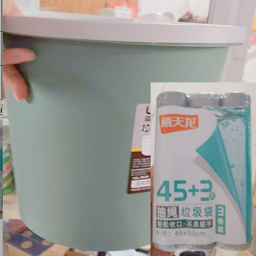 【9.9元/组】齐峰垃圾桶+禧天龙8140抽绳垃圾袋45*50cm*48只 商品图0