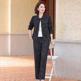 FW 8037妈妈秋装休闲套装小香风外套上衣裤子两件套
