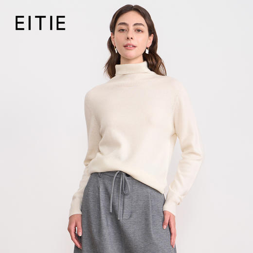 EITIE爱特爱半高领针织衫羊毛打底衫宽松保暖毛衣2025秋冬新款针织衫D2501901 商品图1