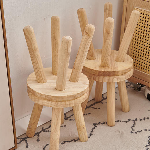 Trees&wind饼干实木小凳|橡胶实木天然原木色，承重稳稳当当 ！ 商品图14