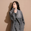 三彩2025新款纯色高领外搭大衣披肩针织保暖百搭女时髦氛围感短款 商品缩略图2