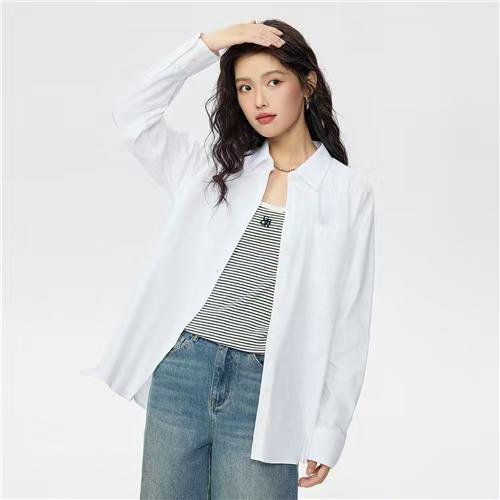 佐丹奴女装25年商场同款牛津纺单口袋长袖衬衫05345018 商品图2