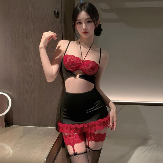 霏慕 午夜潮夕透胸裸背连衣裙ZY43 原创情趣内衣新款性感qqny蕾丝诱惑情侣约会床上战袍 商品图7