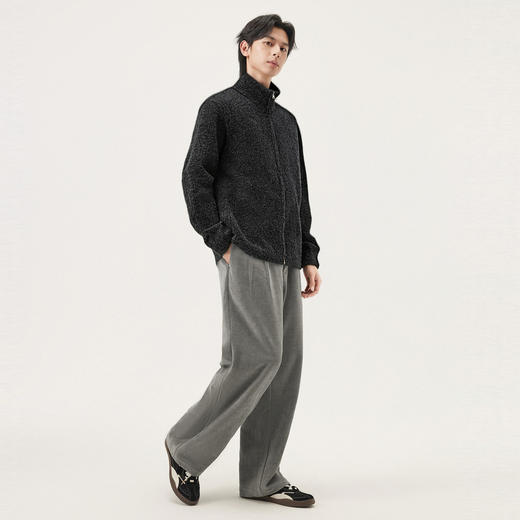 gxg.jeans男装 含羊毛质感面料立领拉链开襟毛衣线衫外套25秋热卖 商品图3