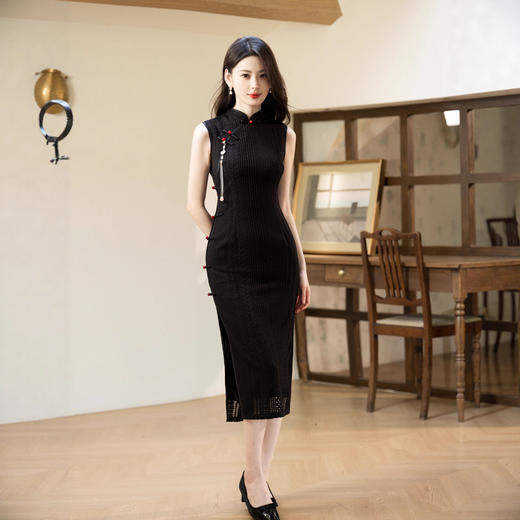 MYJ 中式国风旗袍气质复古改良款修身日常可穿连衣裙 商品图3