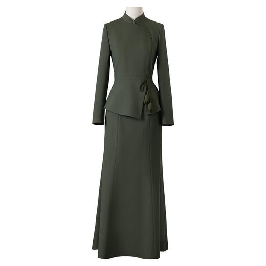 YBY L849秋季改良旗袍新中式复古A摆套装 商品图4