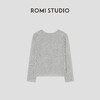 ROMI STUDIO“棕标甄选”100%山羊绒自然卷边圆领开衫 RW24WSD1141 商品缩略图1