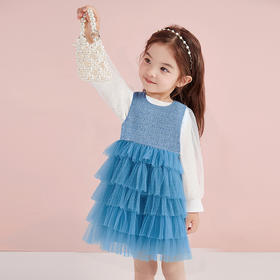 笛莎Deesha 童装女童裙子2025冬新款女童小香风网纱裙