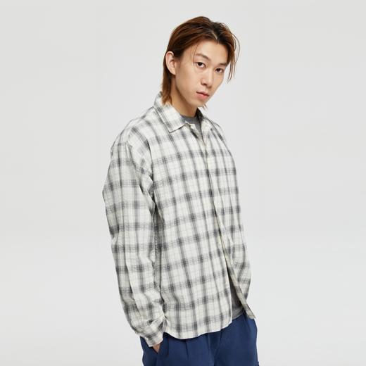 oneup泡泡纱格子宽松衬衫 商品图3