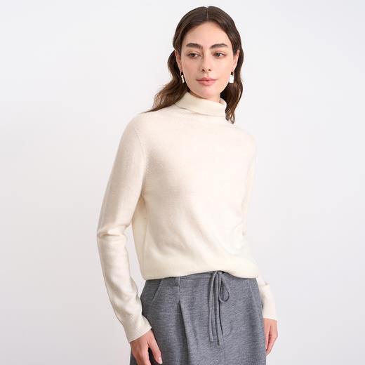 EITIE爱特爱半高领针织衫羊毛打底衫宽松保暖毛衣2025秋冬新款针织衫D2501901 商品图6