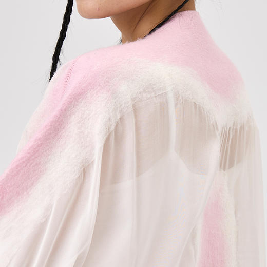 真丝羊绒相拼手工毛毡女大衣  SJF97W380N 商品图5