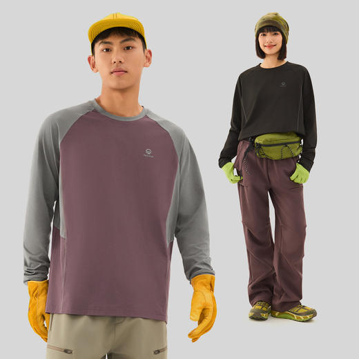 TECTOP/探拓户外速干长袖T恤男女拼色透气徒步登山打底衫运动上衣 商品图2