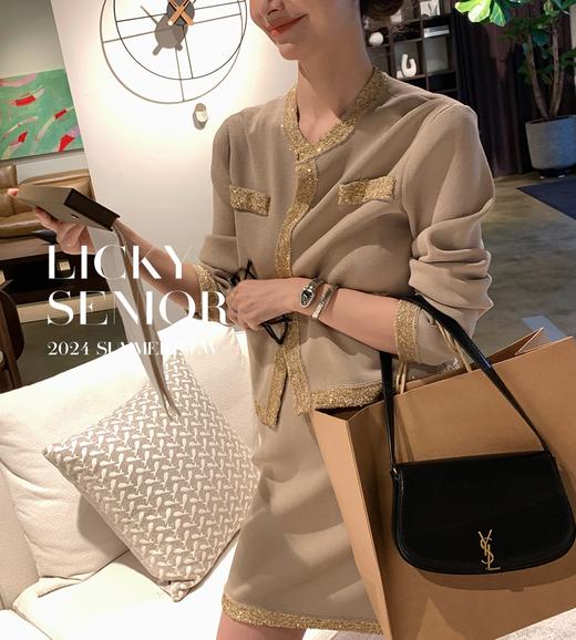 进口串珠珠片秋新品罗马针织高密开衫外罩 商品图7