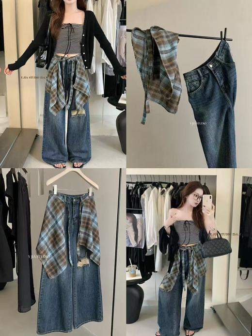 GZ屁帘破洞阔腿宽松牛仔裤(LH)(LD)纪念日百货165893450 商品图3