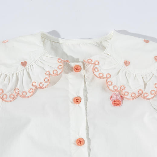 迪士尼25春秋新款女童大翻领衬衫撞色打底上衣百搭女孩衬衫XD3DS093 商品图4