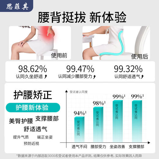 思菲其护腰坐垫S014 蓝色 商品图1