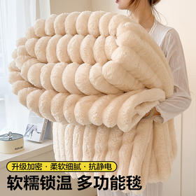 【软糯锁温❗️超亲肤兔毛绒毛毯】升级加密，柔软细腻，抗静电，秋冬法莱绒毯子午睡毯珊瑚绒盖毯冬季加厚绒毯空调毯