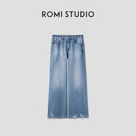 ROMI STUDIO“随性时髦”日本进口丹宁YKK拉链高腰牛仔裤RWCAX06156