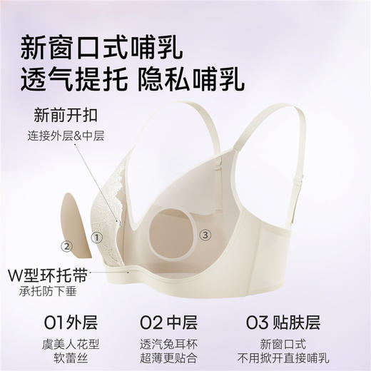【内衣内裤专场】嫚熙虞美人前开扣蕾丝哺乳内衣 商品图3