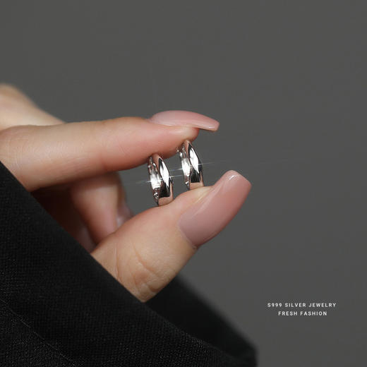 【无尽期望】S999纯银莫比乌斯耳环【YXS-E5758-999】 商品图1