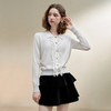 西遇法式重工木耳花边名媛风针织衫女秋季收腰显瘦短款外套V3055139 商品缩略图0