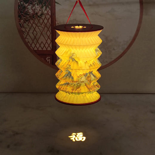 【投影创意古风灯笼】中秋节创意礼品 可提可立可投影  手提发光小灯笼 元宵节投影花灯 新年礼物折叠纸灯笼 商品图6