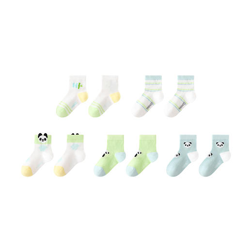 【5双礼盒装】英氏婴儿袜子夏季婴儿薄袜透气赛柔丝7A抗菌儿童短袜地板袜5双装 商品图5